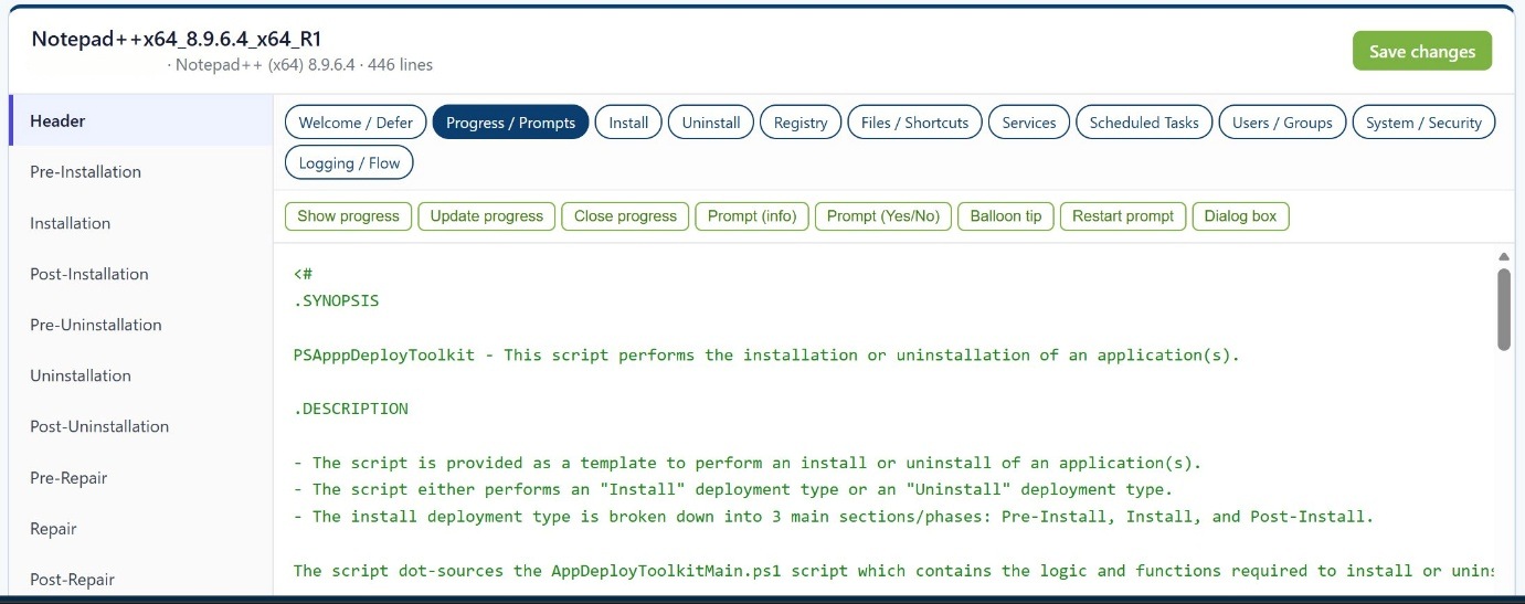 PSADT editor — package to your standards